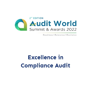 Excellence in compliance audit from Audit World summit and awards 2022