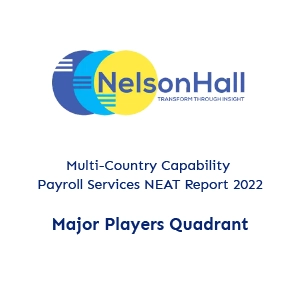 Major Players Quadrant in Multi-Country Capability - Payroll services NEAT report 2022 from Nelson Hall
