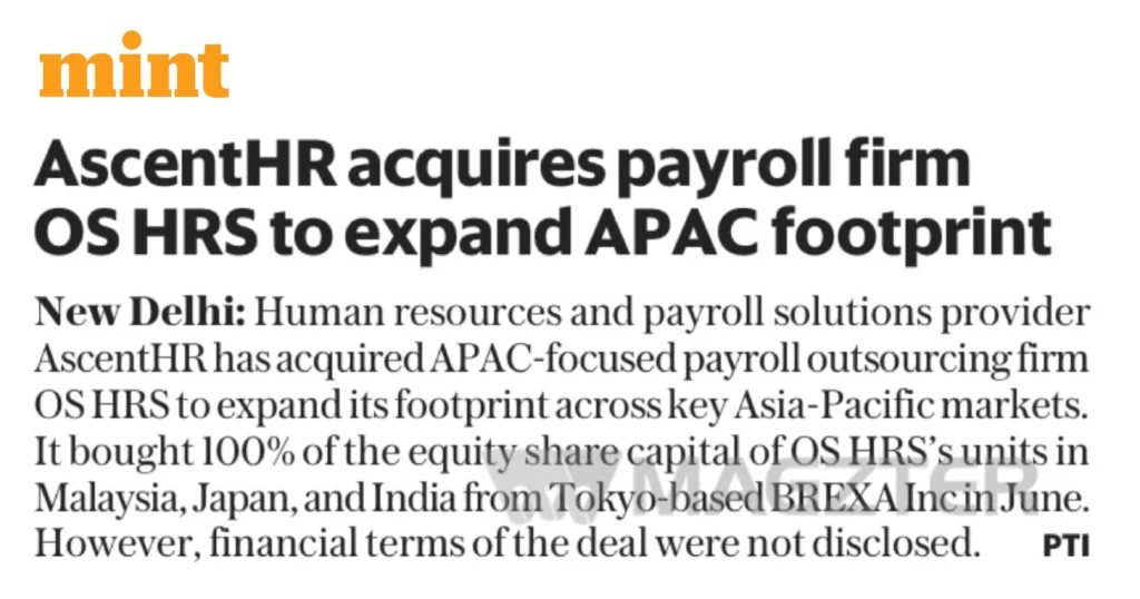 HT Mint print publication of OSHRS acquisition